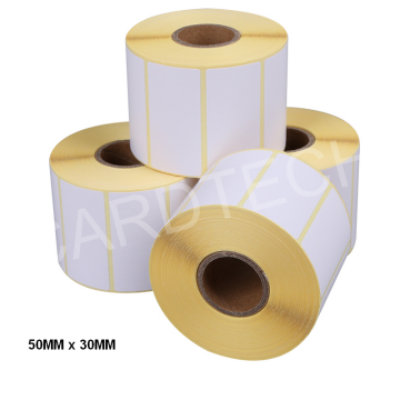 Etiquettes en papier vélin blanc mat 50MM x 30MM